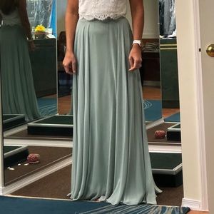 Revelry Lola chiffon skirt in sage